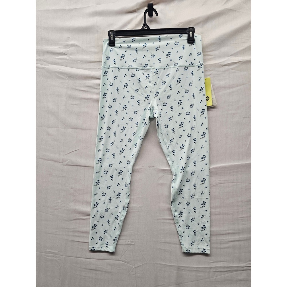 All in Motion Womens Floral High Rise 7/8 Leggings Green Nylon Blend Size XXL
